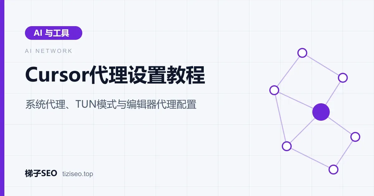 Cursor编辑器通过TUN模式或编辑器代理设置连接网络的配置示意图