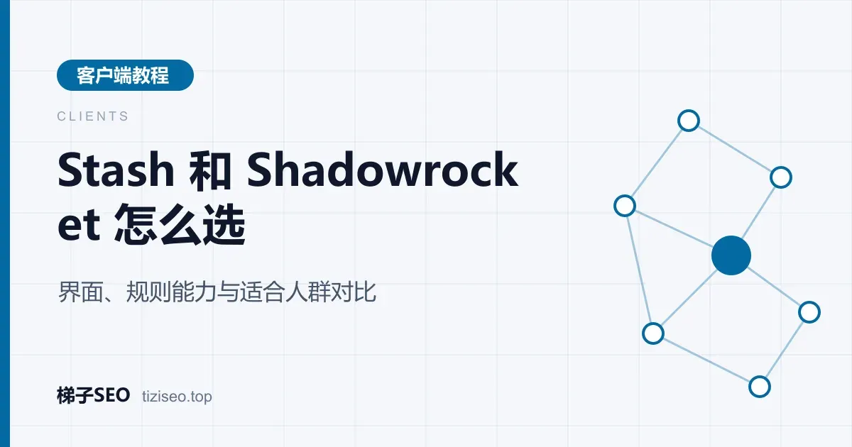 Stash 与 Shadowrocket 两款 iOS 客户端功能对比的示意图